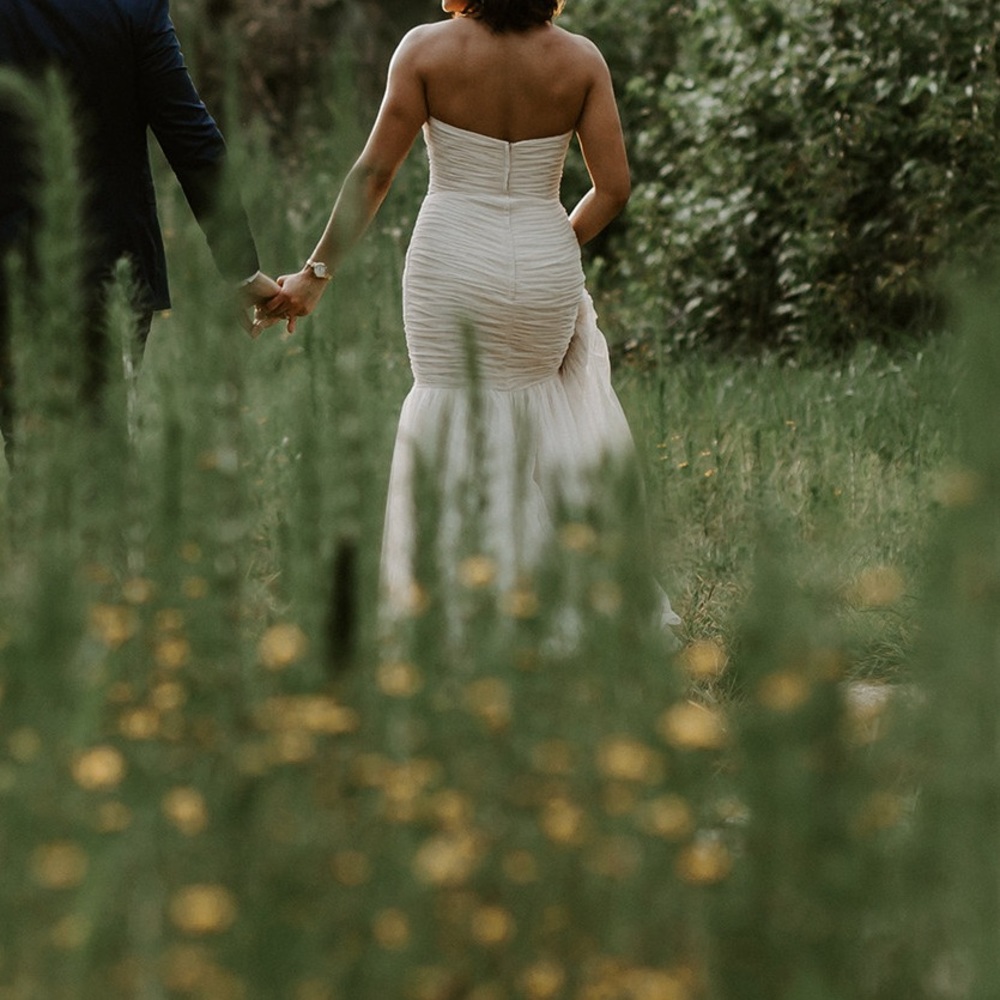 White by Vera Wang Champagne Tulle Wedding Dress
